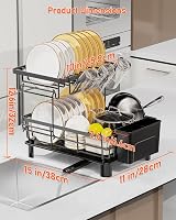 LIONONLY 2 Tier Dish Drainer Rack with Swivel Drainage Spout view 4