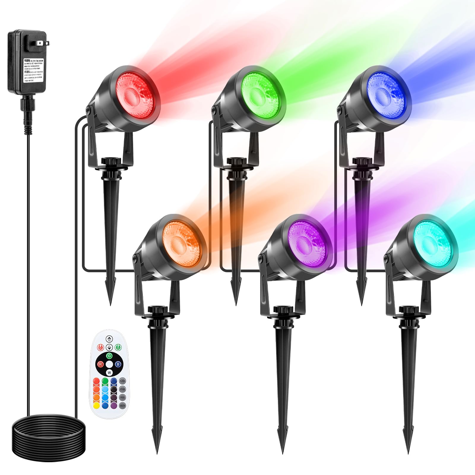 Photo 1 of *************MISSING CHARGING PANEL**********
VOLISUN Halloween Landscape Color Changing Spotlights RGB with Transformer 7 Multicolored Hallween Outdoor Uplights Waterproof IP65 for Patio Gate Walkway Pool Garden Yard Driveway 6Pack