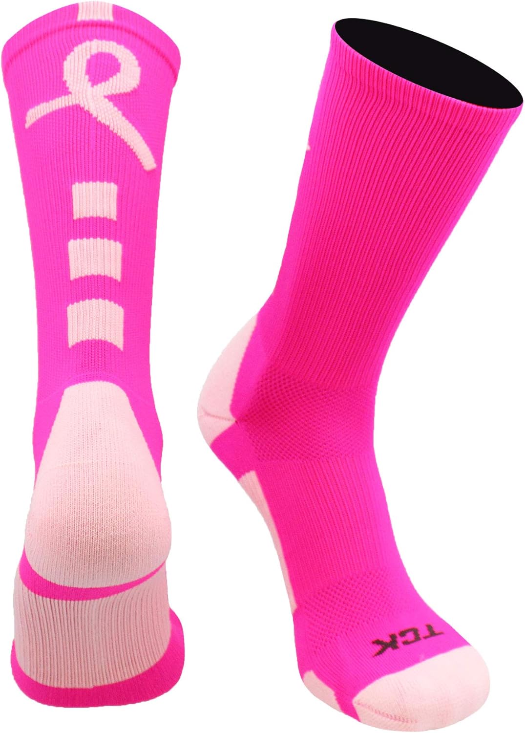 TCK Baseline Breast Cancer Awareness Athletic Crew Socks (Kids and Adult Sizes) : Clothing