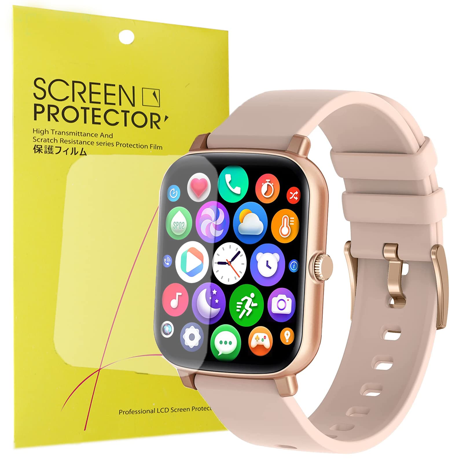 Compatible for MVEFOIT Smart Watch Screen Protector, onetuo [6 Pack] Full Coverage TPU Clear Film Compatible with MVEFOIT 1.7'' P42B Smart Watch / P42B Smart Watch/Bctemno Smart Watch P42B (6 pack)