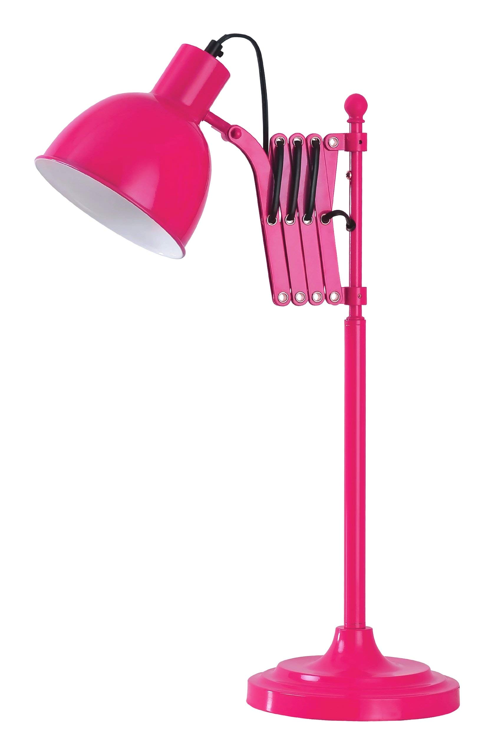 Premier Housewares E27 Edison Screw 40 W Extendable Metal Table Lamp - Hot Pink 2501686