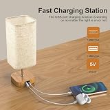 Suright Touch Control Bedside Lamp with USB A and C Ports Stepless Dimming view 4