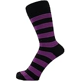 ZAKIRA Finest Combed Cotton Striped Dress Socks for Men, Women