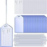 40 Pack Clear Cruise Luggage Tags with Loops Heavy Duty PVC Tag Suitcases Identification ID Card with Business Card Insert