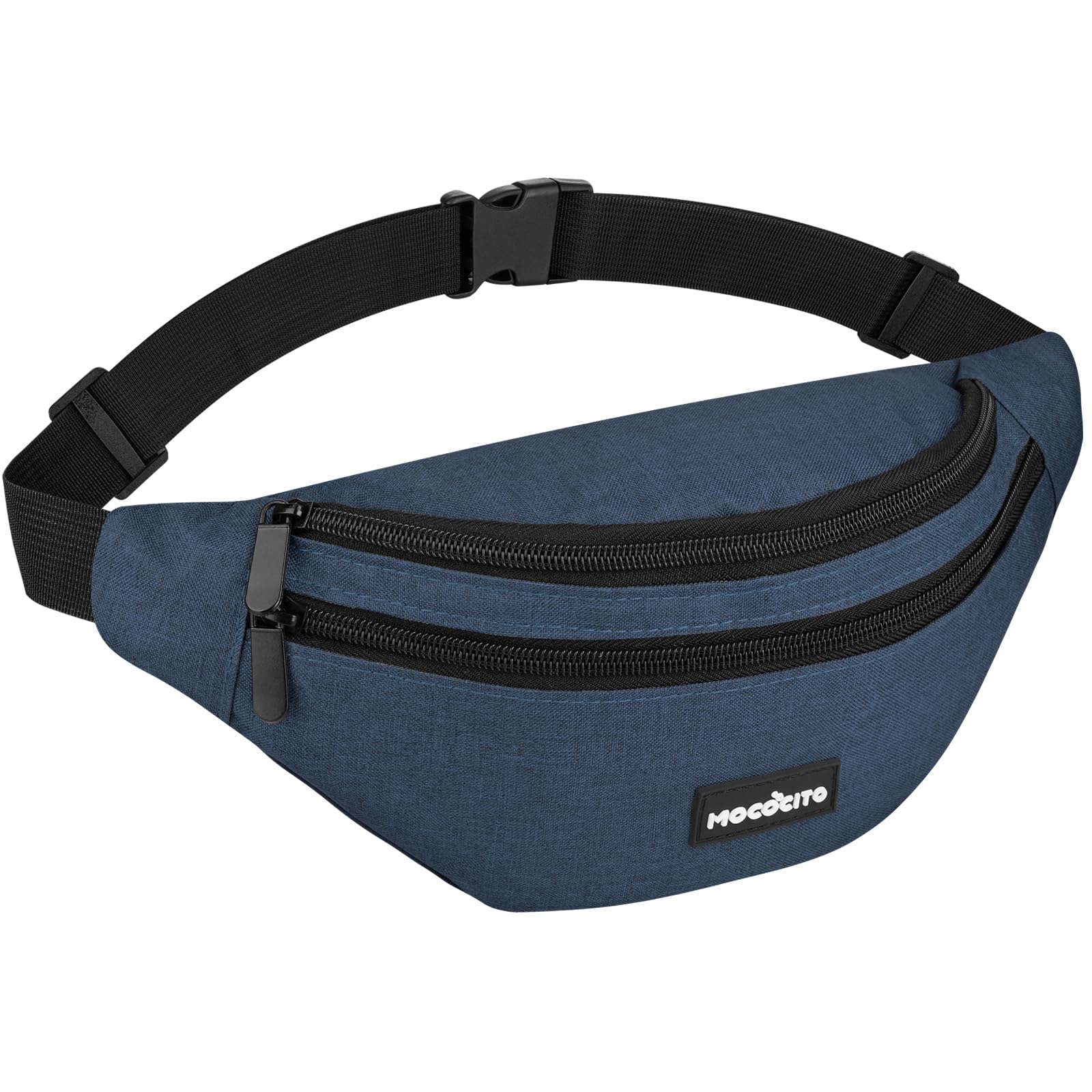 MOCOCITO Bum Bag Fanny Pack for Men Women Waist Bag Bumbag Travel Money Belt Fashion Bum Bag with3 Zip Pockets and Adjustable Belt for Sport Running Hiking Jogging,Dog Walking