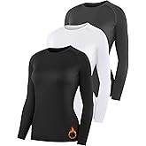 HovSiyla Womens Thermal Compression Long Sleeve Shirts Fleece Lined Tops Crew Neck Slim Fit Base Layer Ladies Underwear