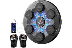 HLTHAIR Music Boxing Machine for Adults and Kids, Boxing Machine with Gloves, Sounding Punch Boxing Machine, Boxing Punching Machine, Large Size Wall Mounted Electronic Boxing Target with 12 Speeds & Modes