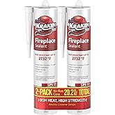 Kraken Bond High Temperature Black Fireplace Sealant 2732&deg;F - (2x10.1oz.) Fire Resistance Up to 2732&deg;F, High Temp Fire Caulk for Ovens, Stoves, Chimneys - Fast Dry, Paintable, Non-Flammable, 2 Pack