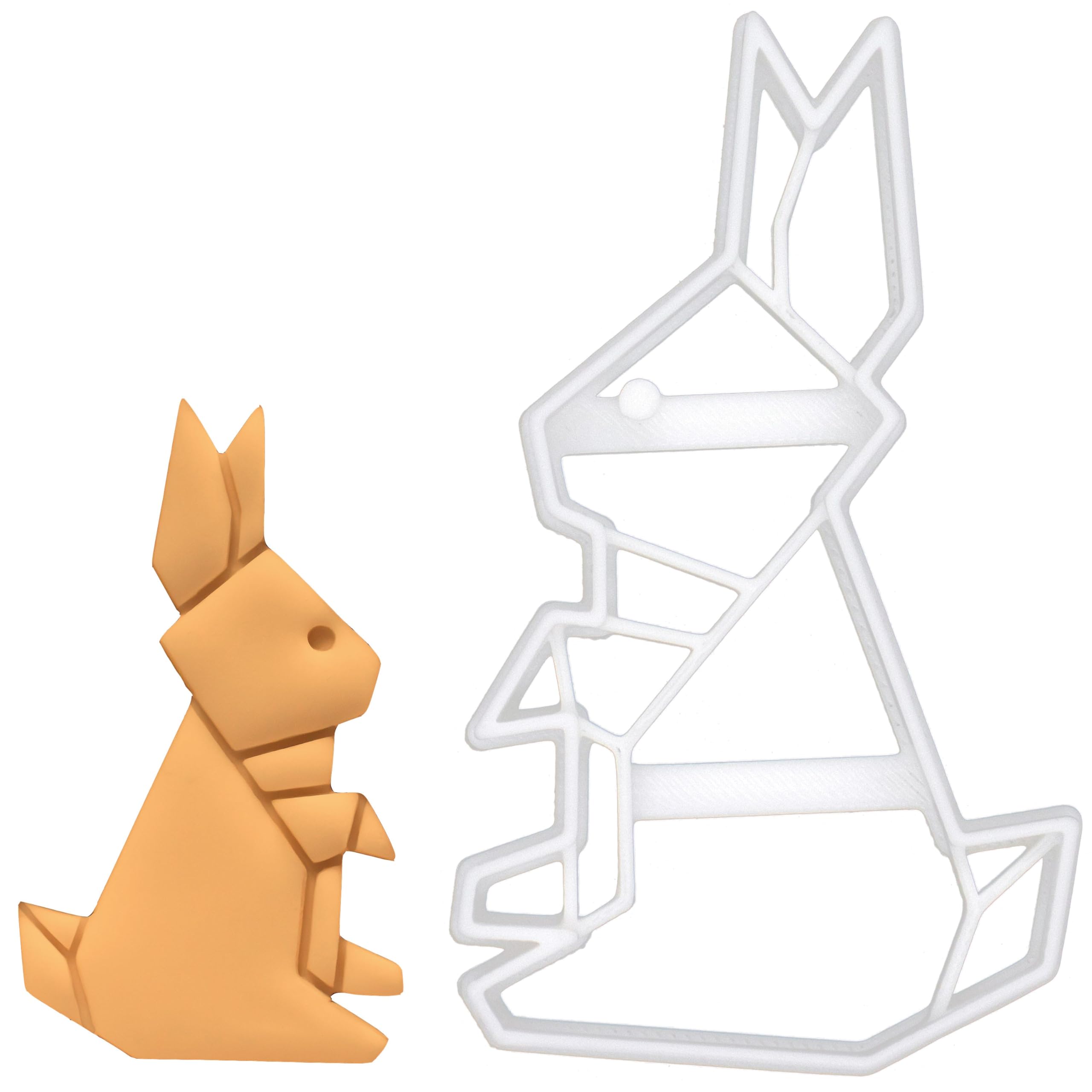BAKERLOGY Origami Rabbit Cookie Cutter - Detailed Biscuit Cutter Design for Baking and Crafts, Ideal on Fondant, Dough, Clay