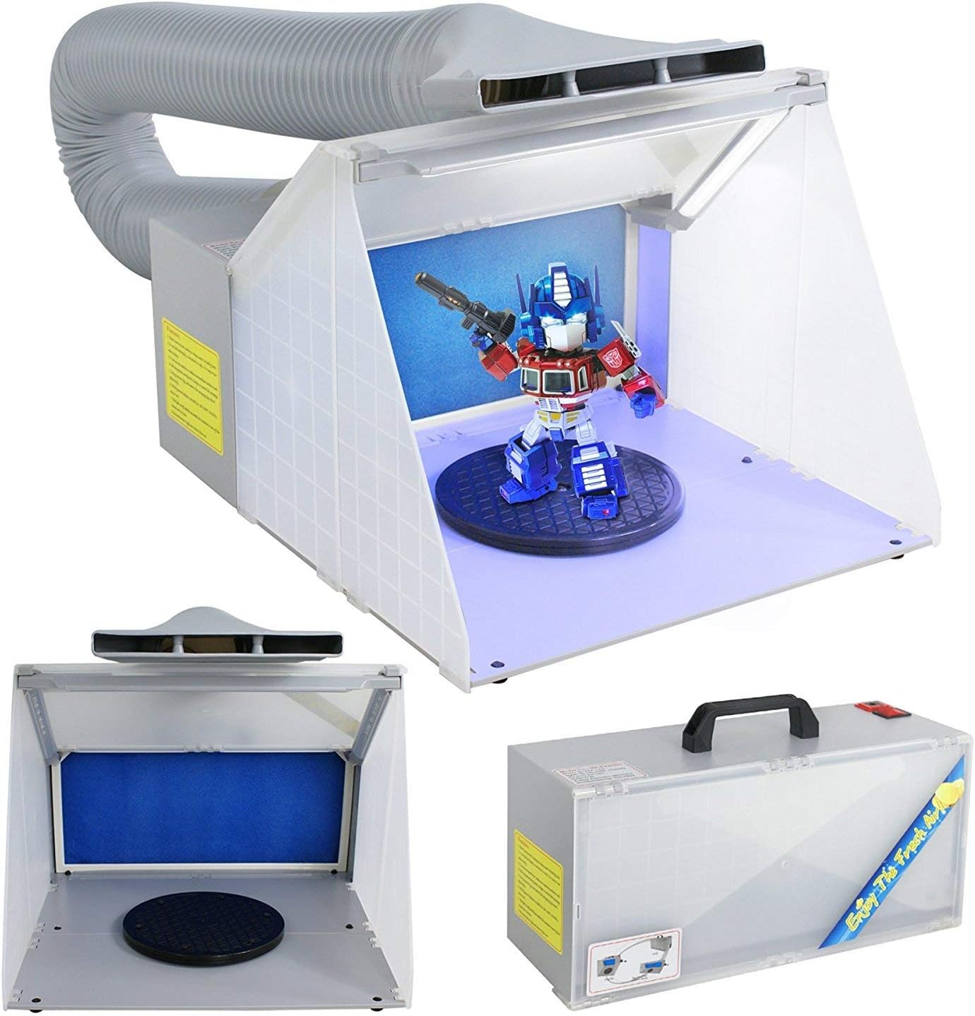 Display4top Airbrush Toy Model Parts Spray Booth Hose Kit w/LED Light