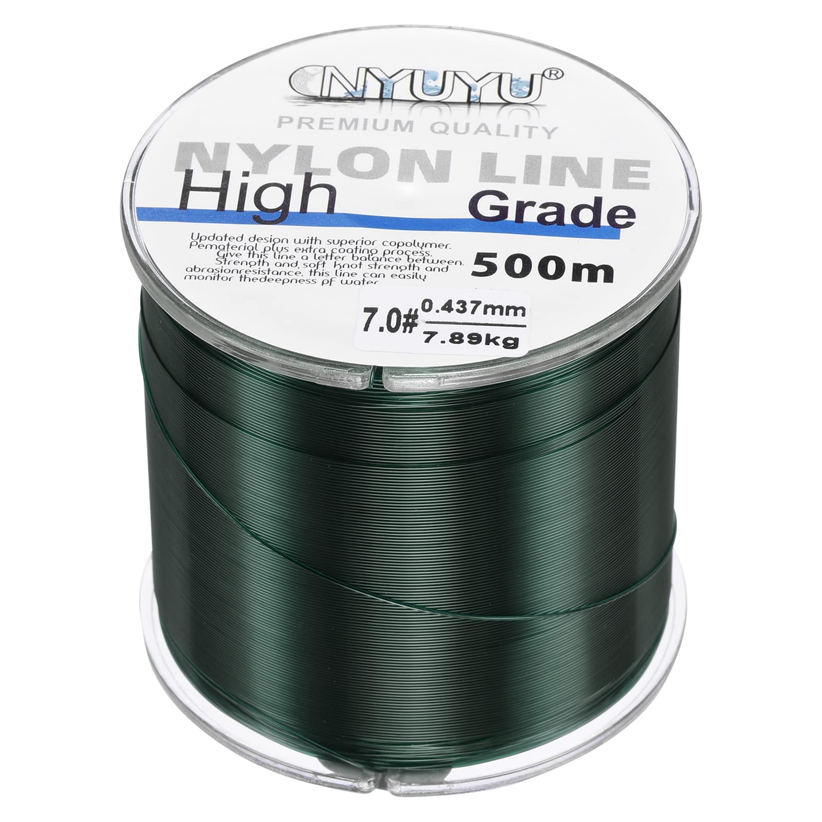 PATIKIL 547Yard/1640FT Nylon Fishing Line, 17Lb Monofilament String Wire Fluorocarbon Coated for DIY Craft Hanging Decoration, Dark Green