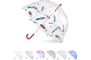 totes Kids Clear Bubble Umbrella with Dome Canopy, Lightweight Design, Wind and Rain Protection Umbrella, Cosmic Adventure, Kids - 38" Canopy