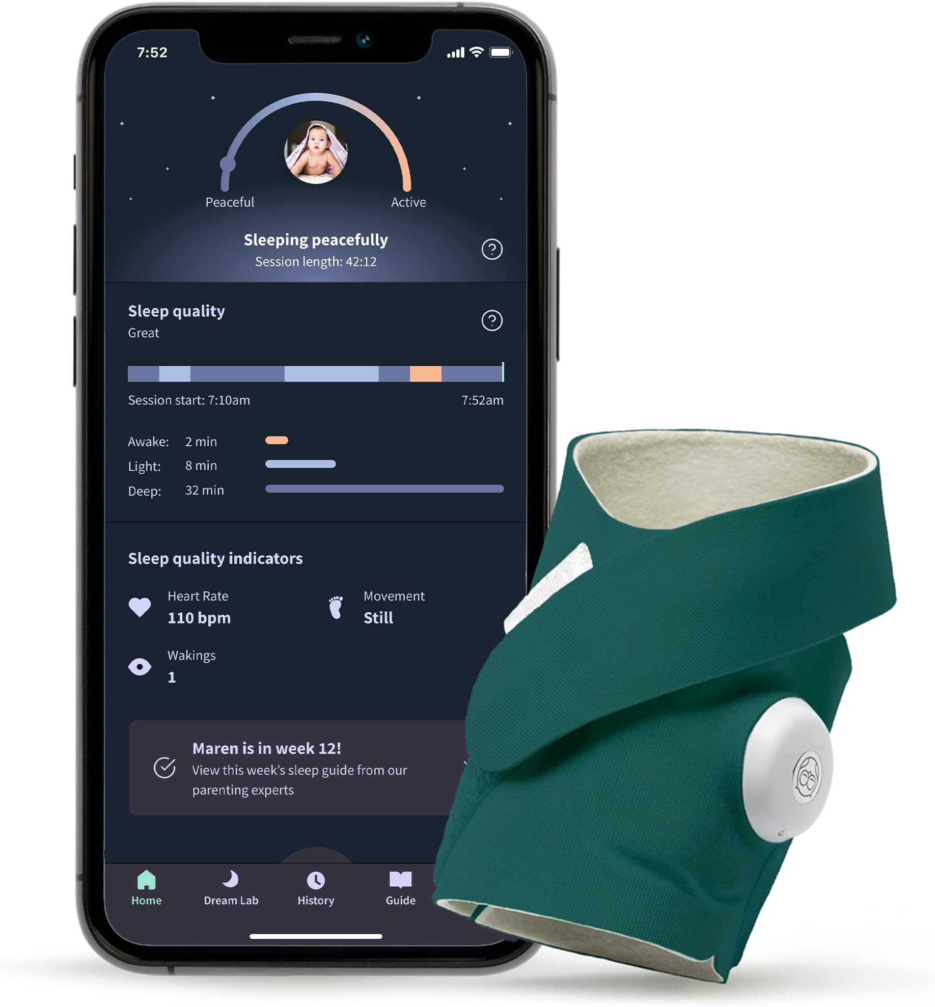 Owlet Dream Sock® FDACleared Smart Baby Monitor Track Live Pulse