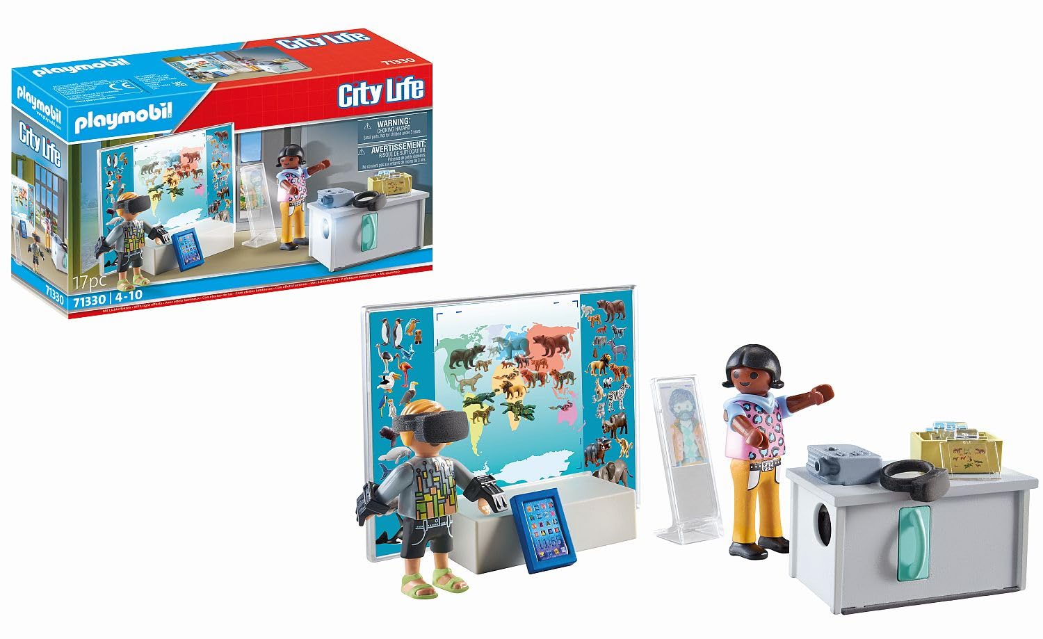 Playmobil 71330 City Life Virtual classroom, working projector, tablet and VR glasses for fun and creative imaginative role play, playsets suitable for children ages 4+