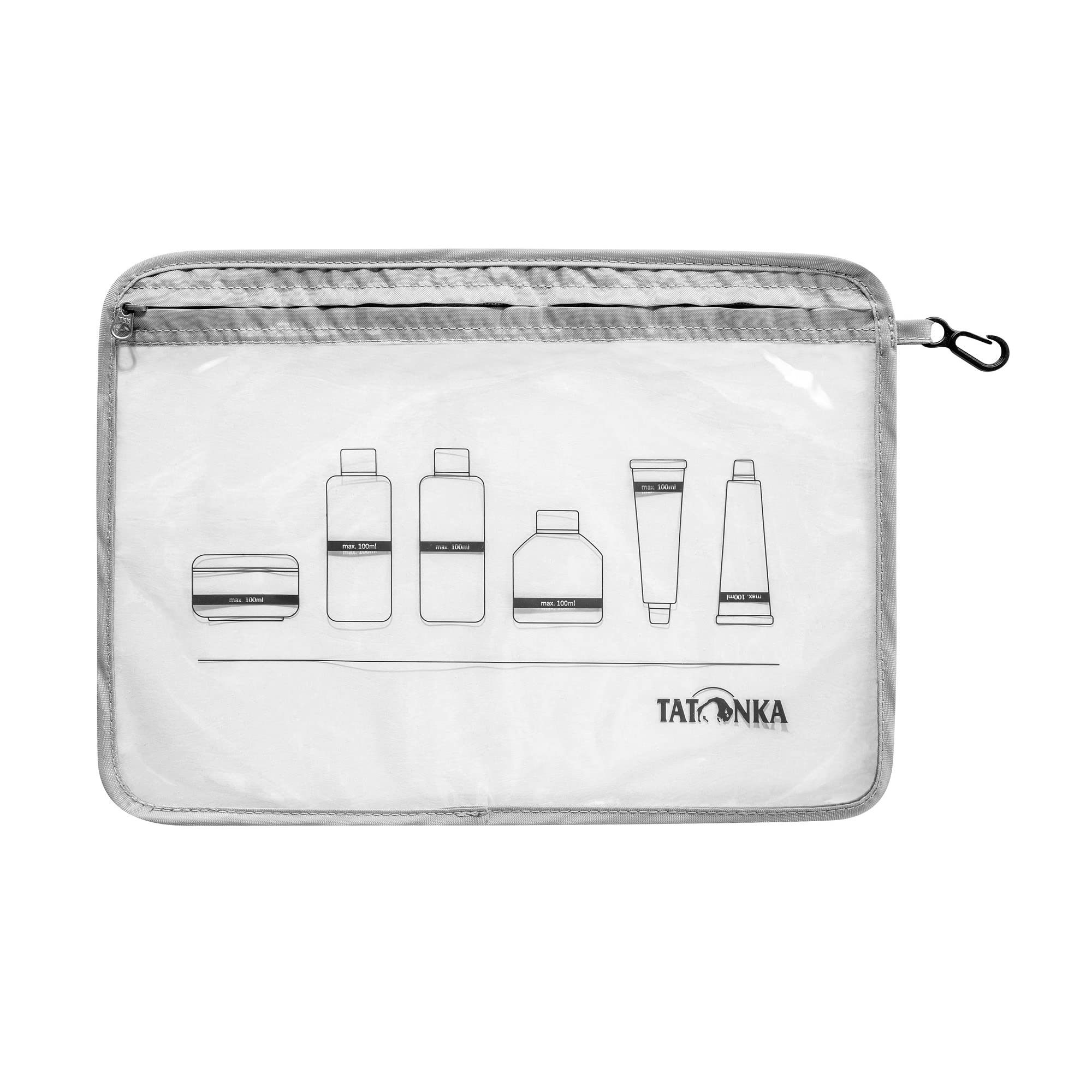 Tatonka Zip Flight Bag A4 - Transparent Bag for Travelling Liquids in Aeroplane Hand Luggage - 30.5 x 22 cm Grey