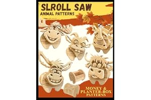 Scroll Saw Patterns: Bull, Goat, Donkey, Moose, Rhino | Printable Pages: DIY Eco-Friendly Wooden Animal Plans + Money Box & P