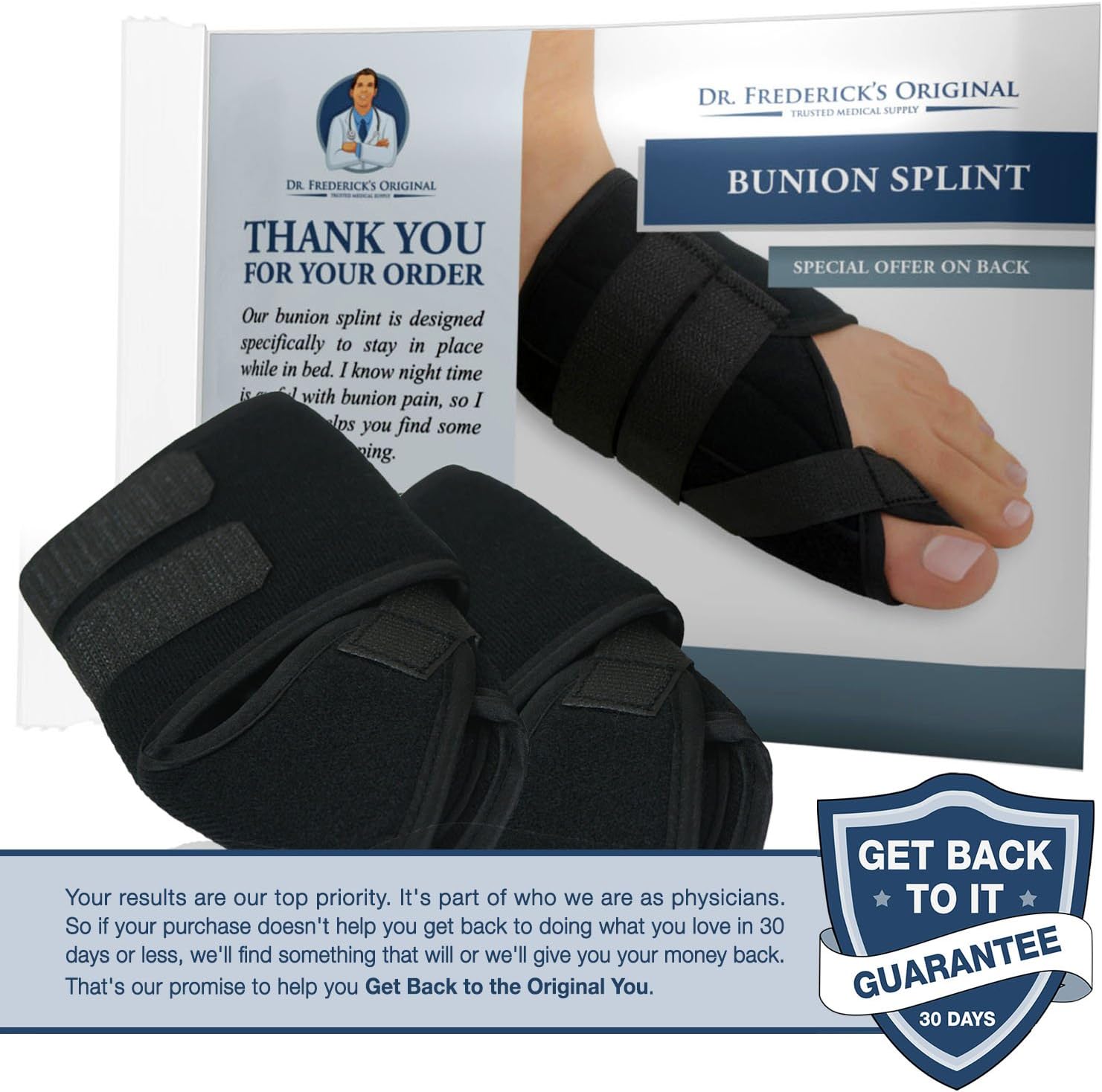 Dr. Frederick’s Original Nighttime Bunion Splints 2 DoubleStitched