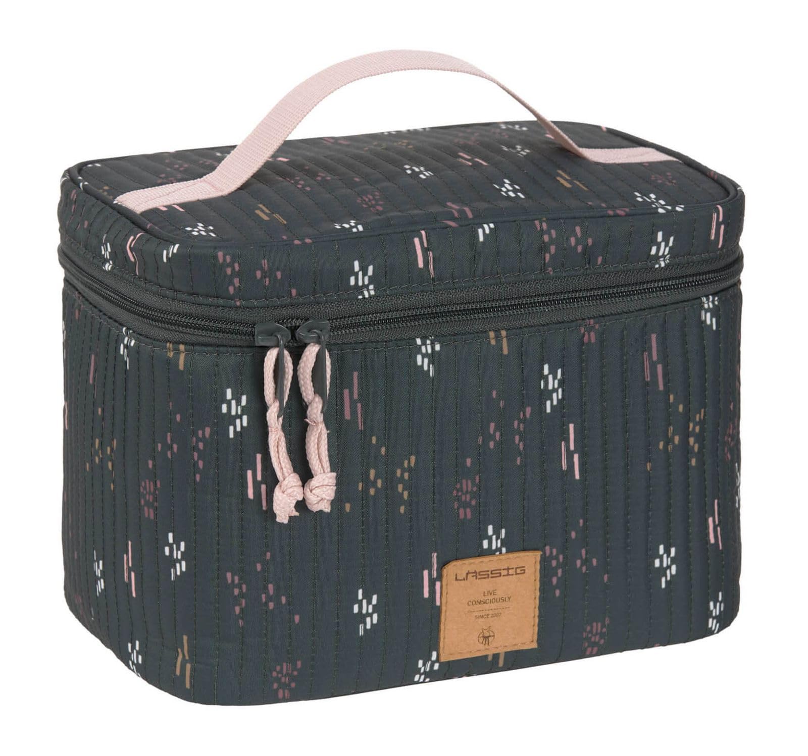 LÄSSIG Lässig 1106018578 Baby Changing Table Organiser Nappy Organiser to Go/Casual Nursery Caddy to Go Blobs Forest Green 178 g