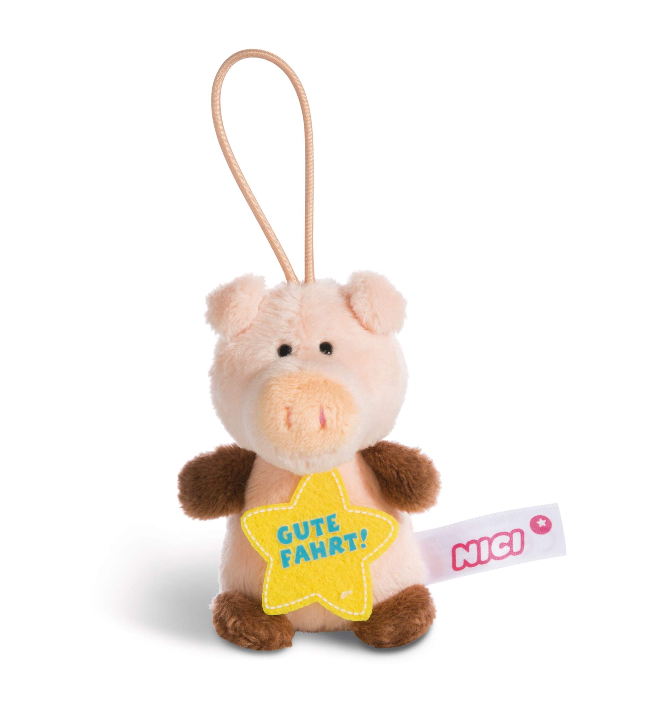 NICI 44870 Pendant Pig with Saying Gute Fahrenheit 8 cm with Loop Pink/Brown