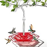 Hummingbird Feeders for Outdoors Hanging with 30 Feeding Ports Saucer Humming Bird Feeder with Integrated Ant Moat Bee-Proof Leak-Proof No Drip, Easy Cleaning and Refill