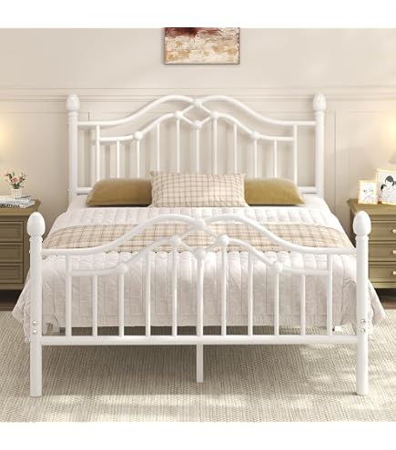 Amazon.com: LoVinson Full Size Bed Frame with Victorian Headboard