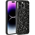 molzar Grip Series for iPhone 14 Pro Max Case with Real Forged Carbon Fiber, Grippy Edges Design, Works with Qi-Certified Chargers, Compatible with iPhone 14 Pro Max, Glossy Black/Green