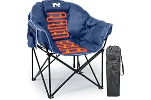 LILYPELLE Oversized Heated Patio Lounge Chair - Portable Moon Saucer Folding Chair with 3 Heat Levels for Camping & Lounge