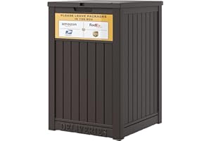 LHBGO Package Delivery Box for Outside with Sign, 48 Gallon Storage with Lockable Secure, Large Double Wall Resin Outdoor Package Delivery Waterproof