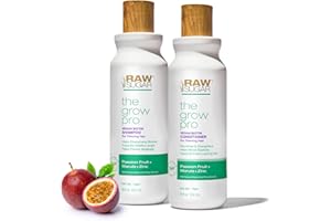 Raw Sugar Grow Pro Hair Care Bundle- Shampoo & Conditioner with Vegan Biotin for Anti-Thinning & Pro-Lengthening, Passion Fruit & Marula for Fuller Hair, Formulated without Sulfates + Parabens