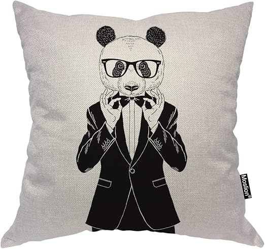 Amazon Com Moslion Panda Pillows Cool Animal Bear Pandas In Black
