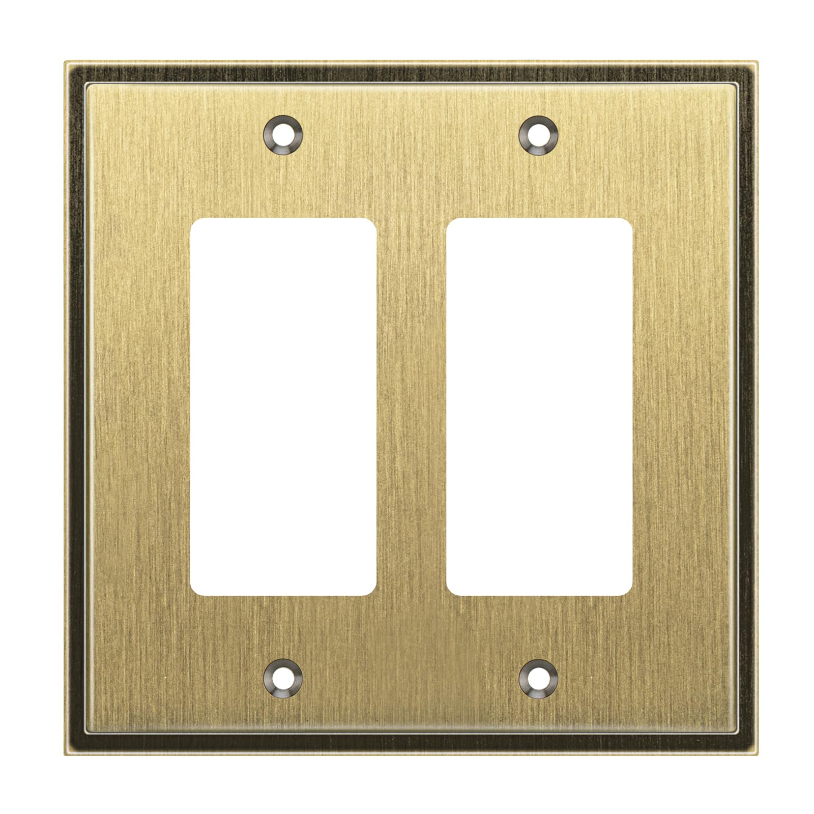 Photo 1 of Henne Bery Soft Modern Decorative Wall Plate Switch Plate Outlet Cover (Double Decorator, Antique Brass)