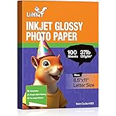 Uinkit Inkjet Thin Glossy Photo Paper 8.5x11 Inches for DIY Chip Bag 100sheets 37lb Printer Paper Brochure Flyer Paper Compat