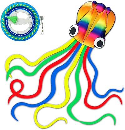 HONBO Large Octopus Kite with Reel and 1000ft Line