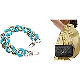 AVELICE Acrylic Resin Chain Purse Strap 11.8IN Chunky Purse Transparent Chainn DIY Acrylic Bag Chain (Blue Coffee)