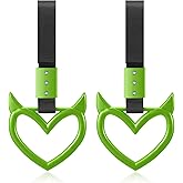 Fabbay 2 Pieces Heart Handle Keychains Car Accessory Heart Hand Strap Drift Charm for Car Interior Exterior Decoration(Green,Devil Style)