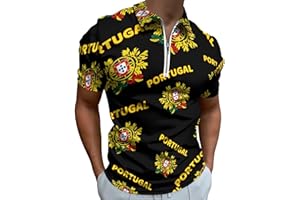 Portugal Mens Polo Shirt Short Sleeve Sports T-Shirt Athletic Golf Polos Collared Shirts for Men