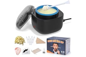 AUZEAL Nose Wax Kit Men, Nose and Ear Hair Waxing Kit with 100g Wax, 40 Applicators, Ear Hair Removal Kit, 20 Uses, USB Fast Heat, Smart Constant Temp, Upgraded Size, Multi-Accessories, Blue