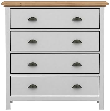Birlea Richmond 4 Drawer Shaker Style Chest White Pine Amazon