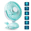 Clip Fan Portable Mini USB - Battery Operated Fan Silent Desk Fan, 360 Rotation, Rechargeable Battery Powered Fan, Small Cooling Quiet for Stroller, Bedroom, Office, Woman, Kids, Travel