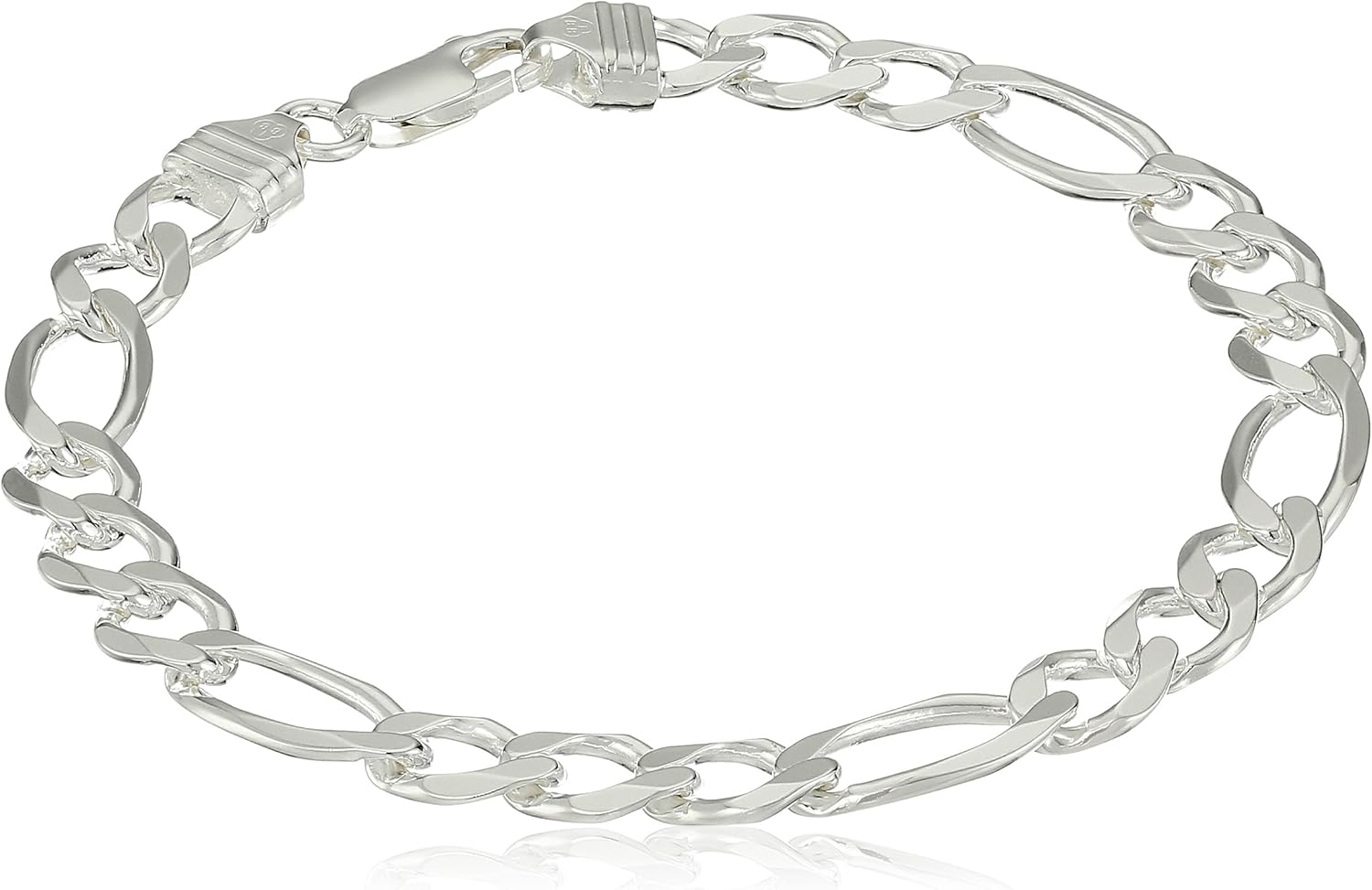 Sterling Silver Men's Wide Figaro Link Bracelet, 8.5" Amazon.ca Jewelry