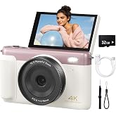 IKUCAM 4K Digital Camera for Photography 75MP with Autofocus &amp; 16X Zoom, 3" 180&deg; Flip Screen, 2500mAh Battery &amp; 32GB SD Card - Compact WiFi Vlogging Camera for Beginners, Teens &amp; Travel