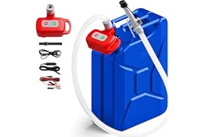 STRONIX Rechargeable Fuel Transfer Pump with Auto-Stop & Leak Protection, 3.4 GPM Automatic Gas Can Pump with 71" Extra Long Hose, Portable Lithium Battery Gas Transfer Pump for Oil, Diesel, Gasoline
