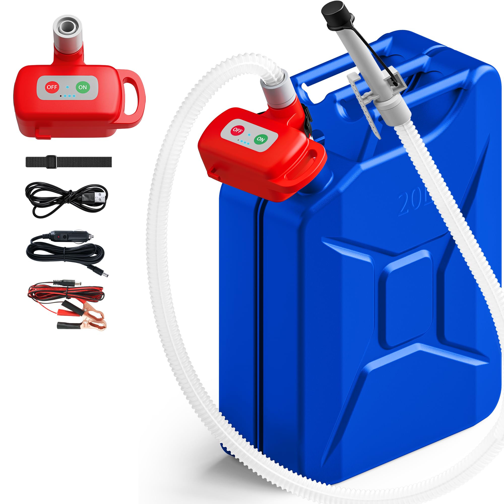 Photo 1 of Rechargeable Fuel Transfer Pump with Auto-Stop & Leak Protection, 3.4 GPM Automatic Gas Can Pump with 71" Extra Long Hose, Portable Lithium Battery Gas Transfer Pump for Oil, Diesel, Gasoline