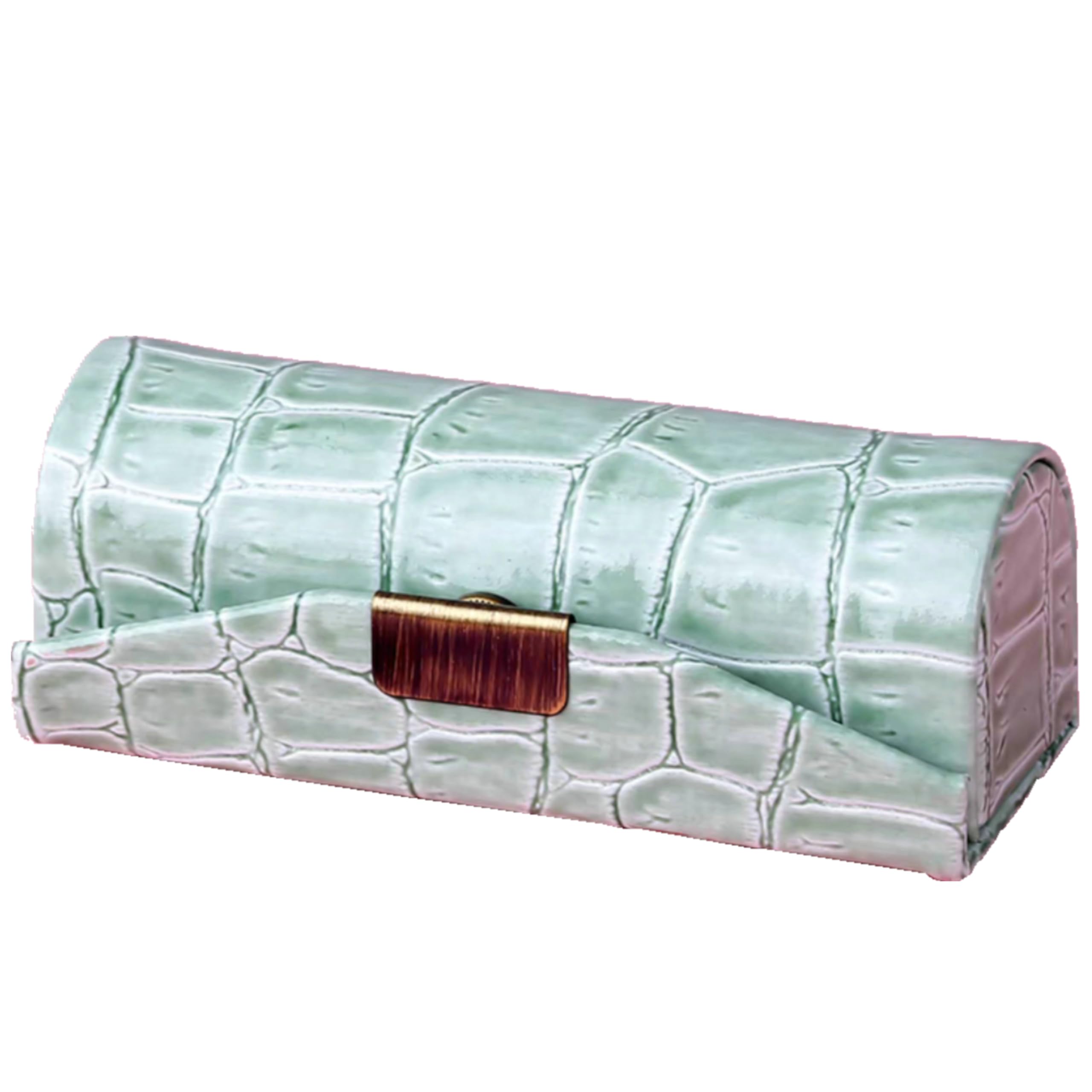 XIAOBUU Leather Lipstick Organiser with Makeup Mirror, Button Closure, Lipstick Case Leather Lipstick Organiser Durable Waterproof Lipstick Holder Button Closure,9 x 3 x 3 cm (White)