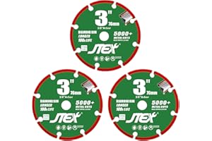 JTEX 3-Inch Diamond Cutting Disc for Metal, 3/8" Arbor Cut Off Wheel with 5000+ Cutting on Rebar, Stainless Steel, Angle Iron (3-Pack)