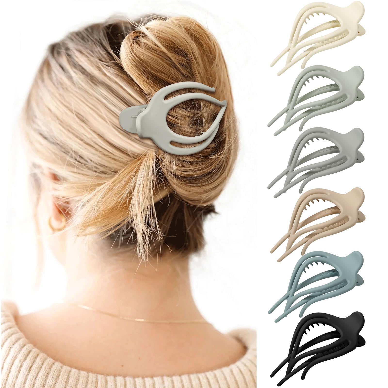 French Concord Hair Clips Claw - 6Pcs Side Slid