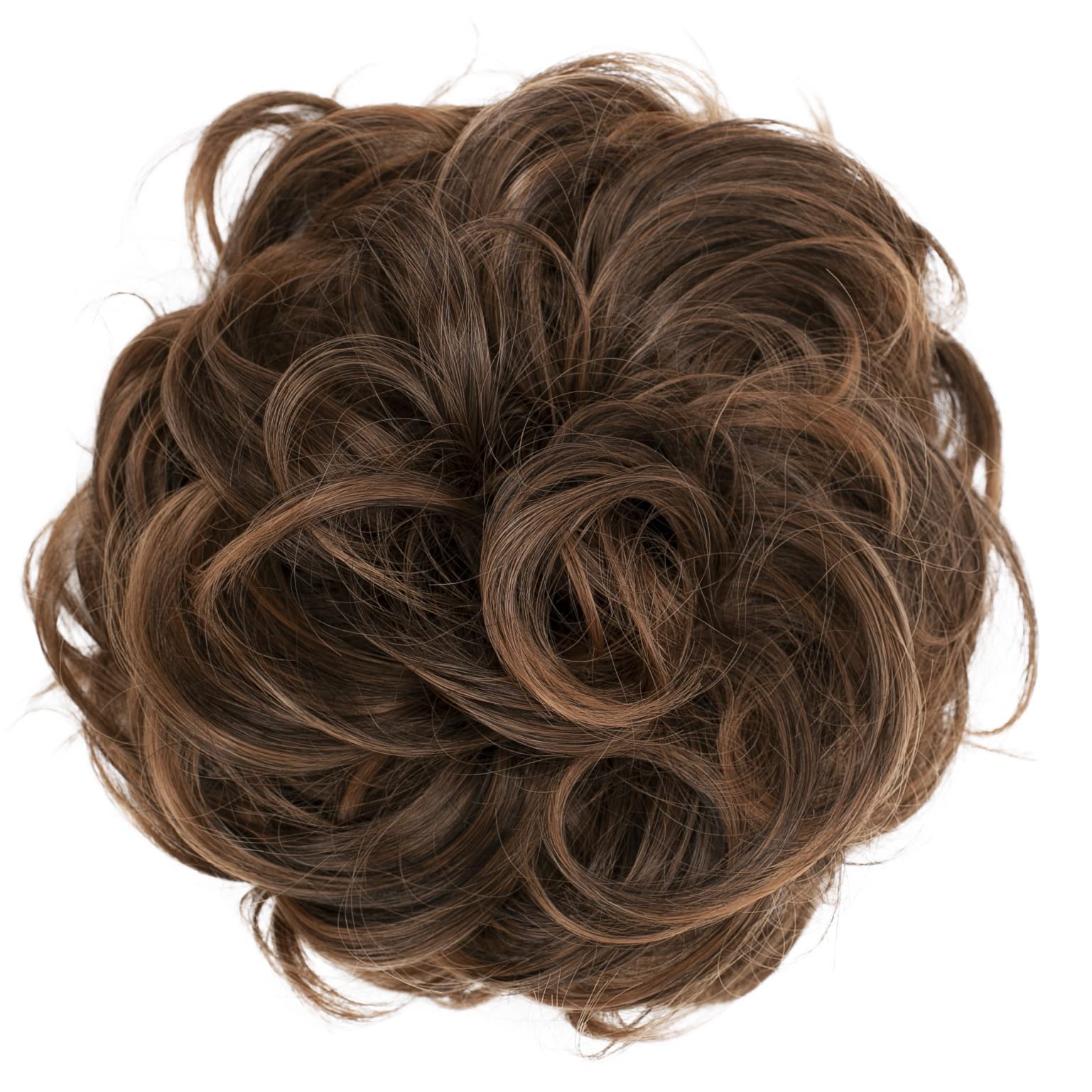 CAISHA Large Hairpiece Scrunchy Instant Updo Curly Messy Bun Brown Mix G23E