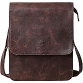 Leathario Crossbody Bag for Men Genuine Leather Small Messenger Shoulder Purse Side Vintage Satchel for Work Business Daily