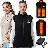 Weston Women’s Heated Fleece Vest, 4 Heating Zones, 7.4V, 4800 mAH Rechargeable Battery, Machine-Washable Women’s Fleece Vest