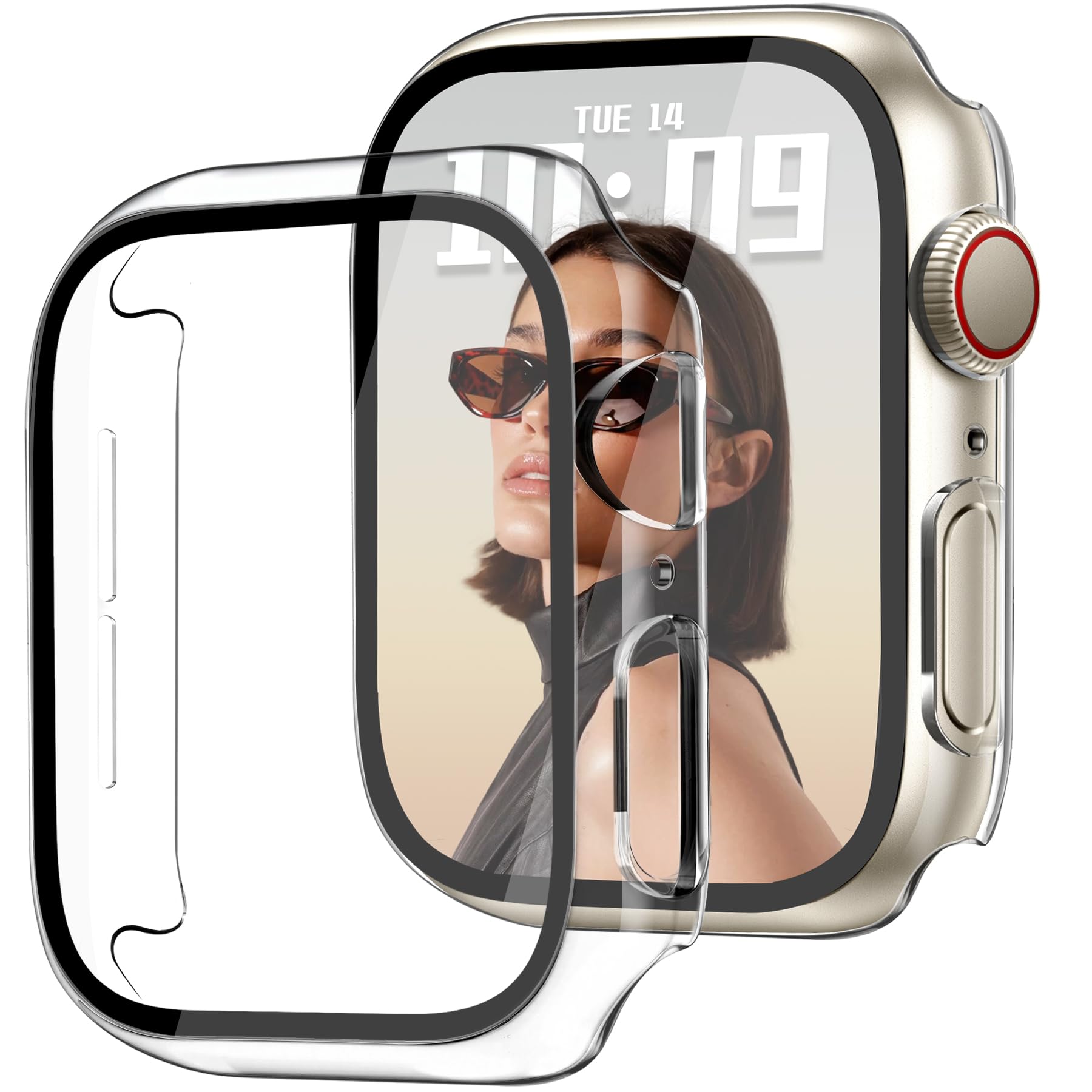 Newlibery 42mm Case Compatible with Apple Watch Series 10/11 with HD Tempered Glass Screen Protector, Hard PC Case Full Coverage Protective Anti-Scratch Bumper Face Cover for iWatch, Clear